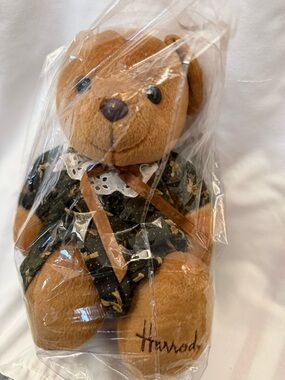 Harrods Brown Teddy Bear with Floral Dress